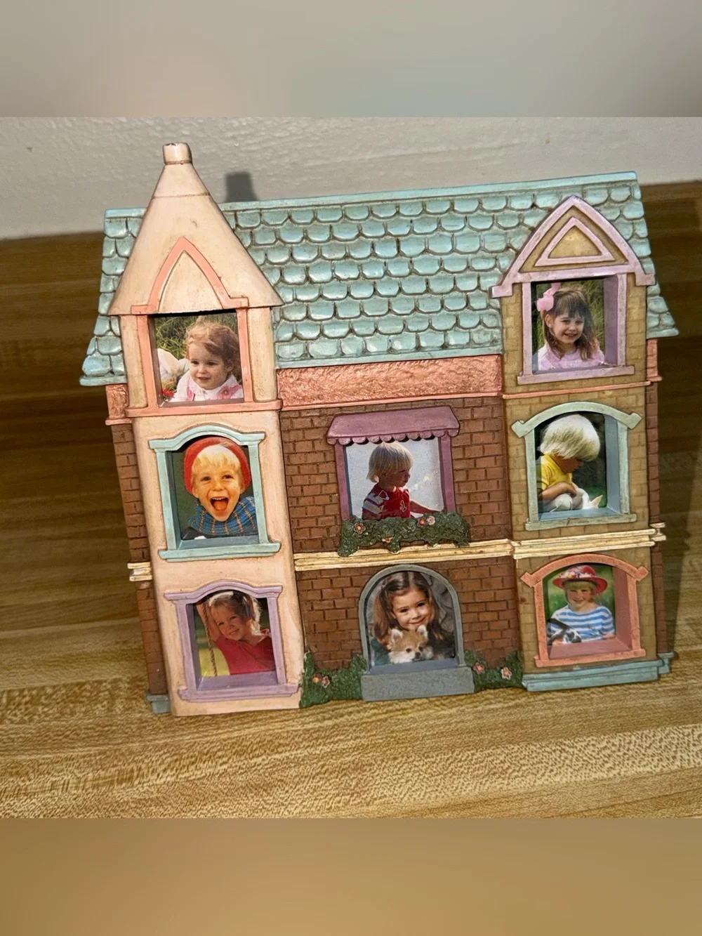 Vintage house picture frame cottage home decor cute dollhouse style